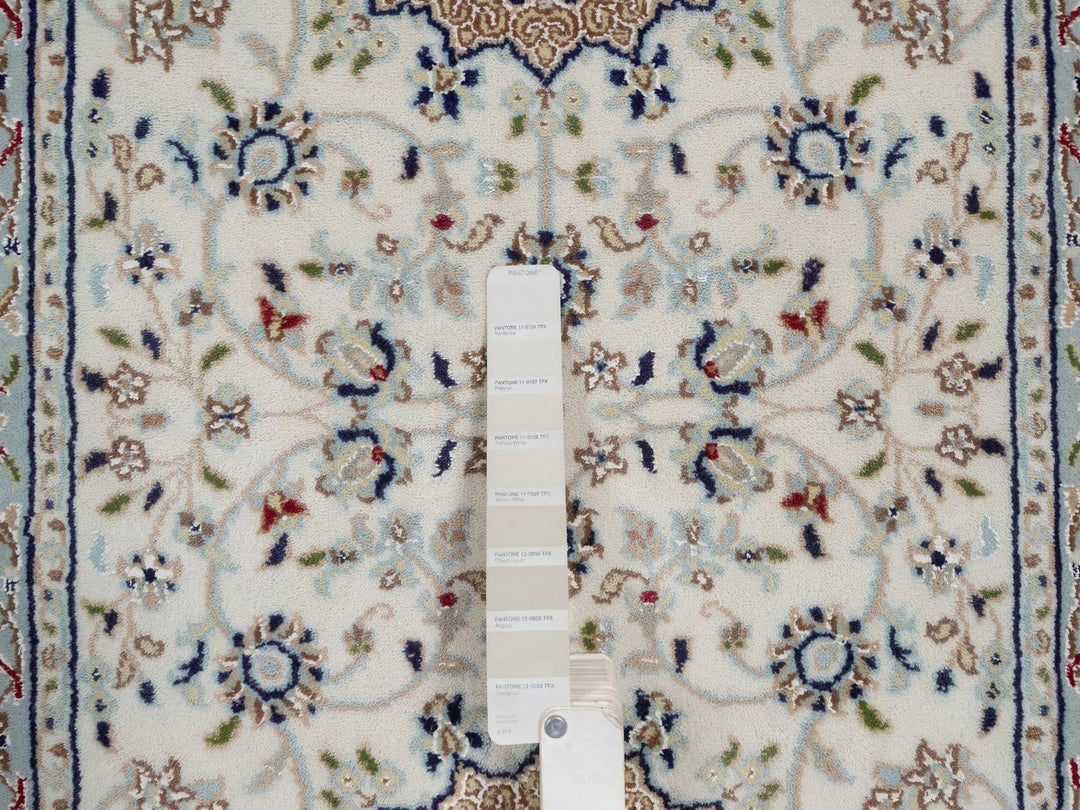 2'9" x 6'5" New Hand Knotted Ivory Wool & Silk Runner Oriental Rug - MOA10292116