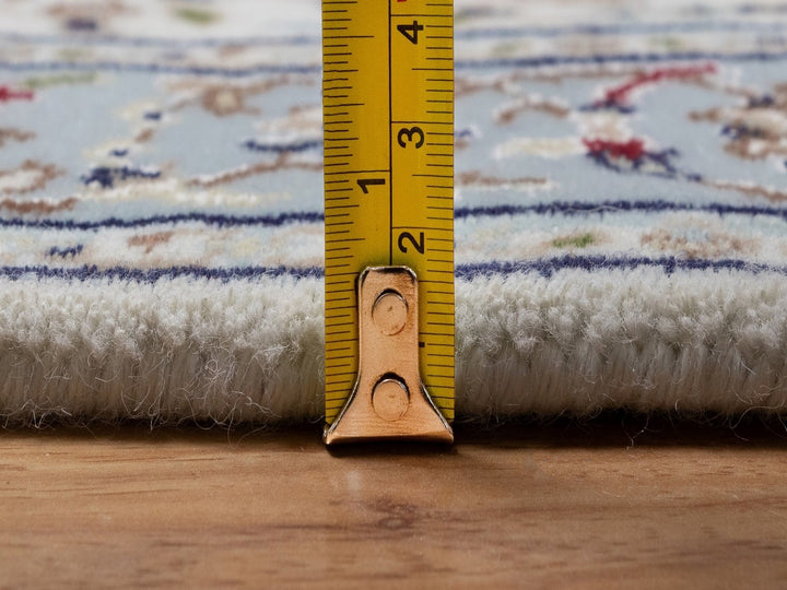 2'9" x 6'5" New Hand Knotted Ivory Wool & Silk Runner Oriental Rug - MOA10292116