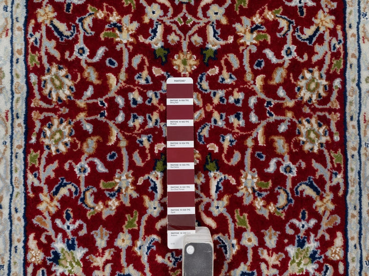 2'7" x 8'3" New Hand Knotted Red Wool & Silk Runner Oriental Rug - MOA10292119