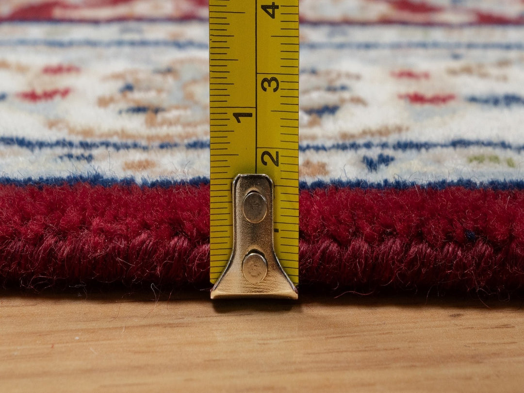 2'7" x 8'3" New Hand Knotted Red Wool & Silk Runner Oriental Rug - MOA10292119