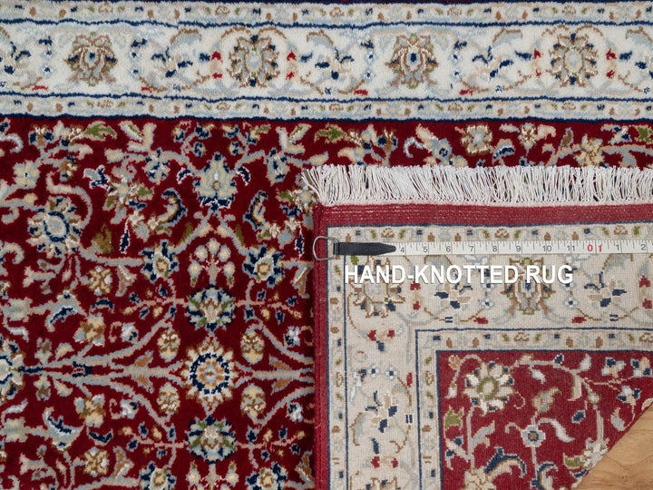 2'7" x 8'3" New Hand Knotted Red Wool & Silk Runner Oriental Rug - MOA10292119