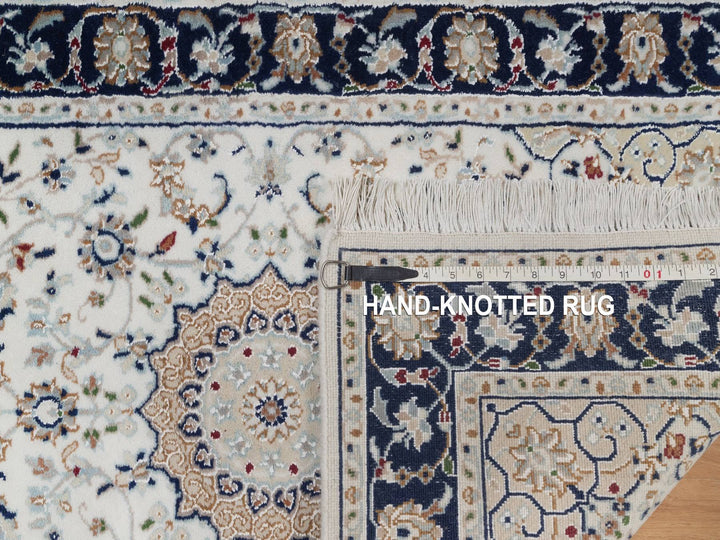 2'7" x 6'1" New Hand Knotted Ivory Wool & Silk Runner Oriental Rug - MOA10292120