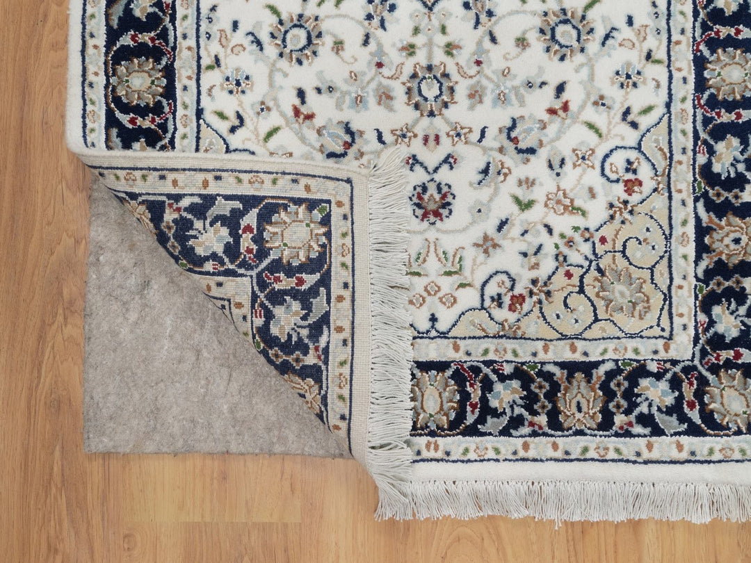 2'7" x 6'1" New Hand Knotted Ivory Wool & Silk Runner Oriental Rug - MOA10292121