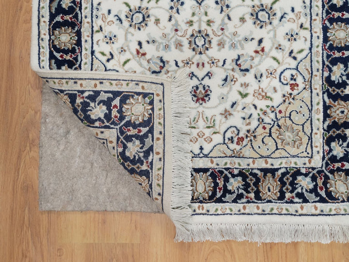 2'7" x 6'1" New Hand Knotted Ivory Wool & Silk Runner Oriental Rug - MOA10292121