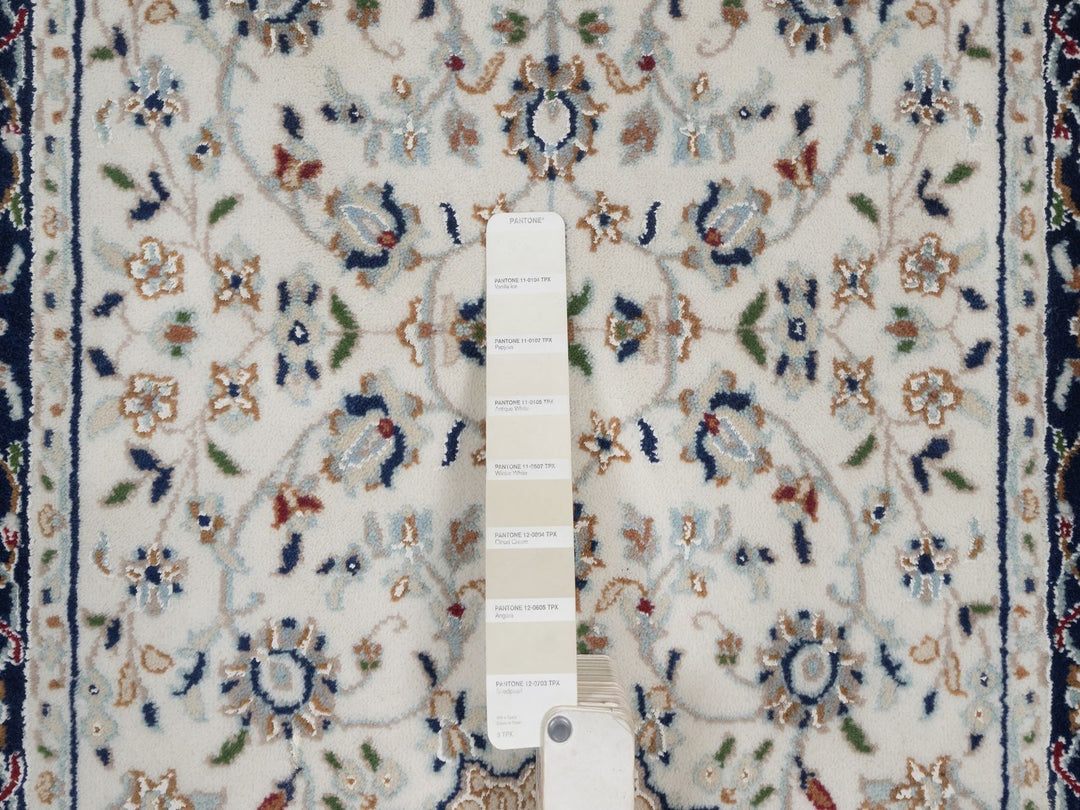 2'7" x 6'1" New Hand Knotted Ivory Wool & Silk Runner Oriental Rug - MOA10292121