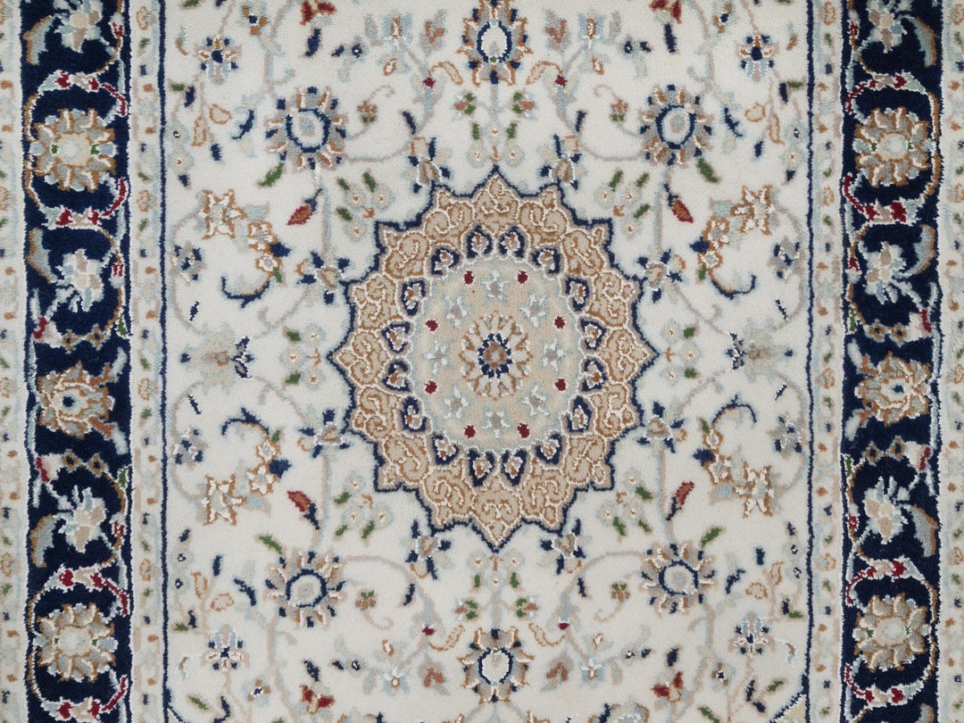 2'7" x 6'1" New Hand Knotted Ivory Wool & Silk Runner Oriental Rug - MOA10292121