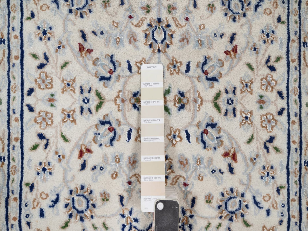 2'8" x 6'2" New Hand Knotted Ivory Wool & Silk Runner Oriental Rug - MOA10292122