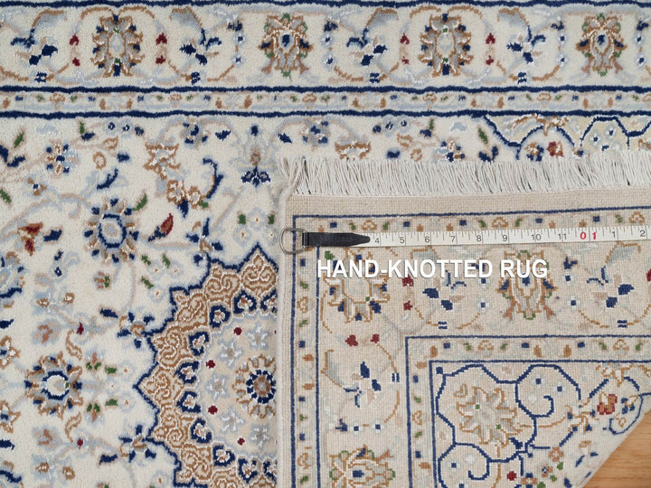 2'8" x 6'2" New Hand Knotted Ivory Wool & Silk Runner Oriental Rug - MOA10292122