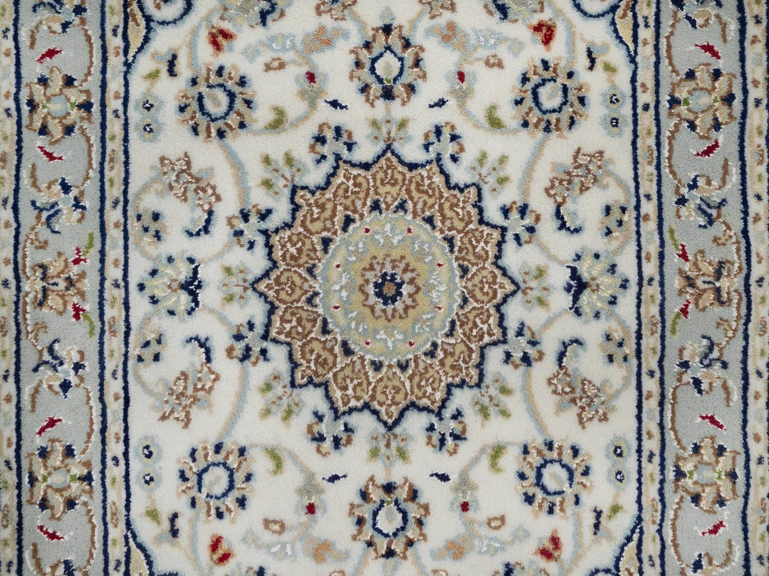 2'1" x 3'2" New Hand Knotted Ivory Wool & Silk Rectangle Oriental Rug - MOA10292123