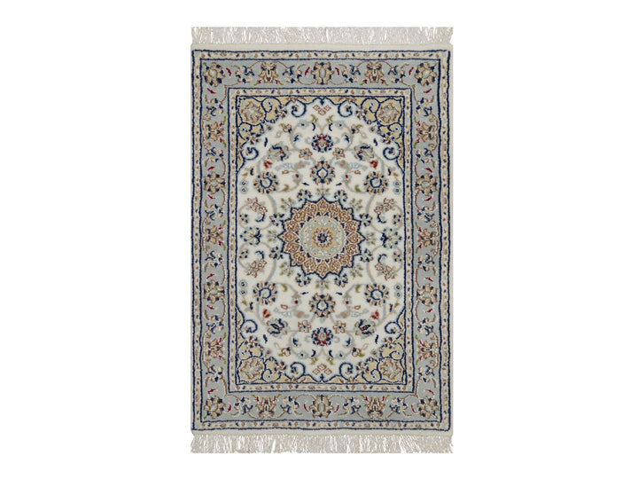 2'1" x 3'3" New Hand Knotted Ivory Wool & Silk Rectangle Oriental Rug - MOA10292124