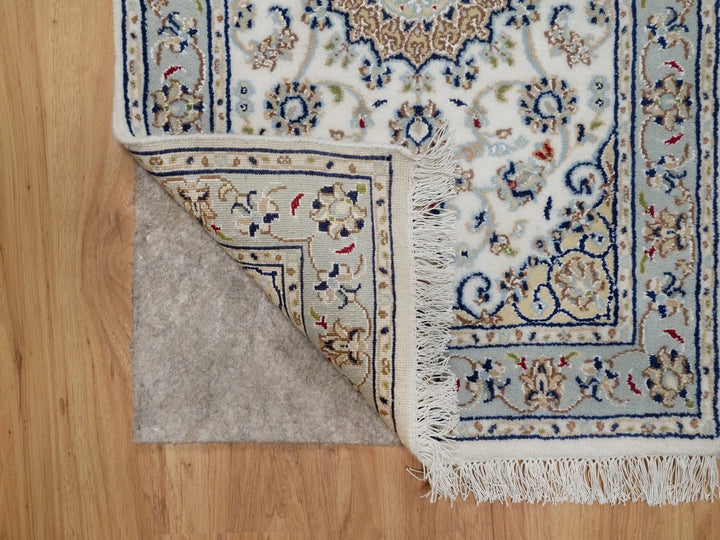 2'1" x 3'3" New Hand Knotted Ivory Wool & Silk Rectangle Oriental Rug - MOA10292124