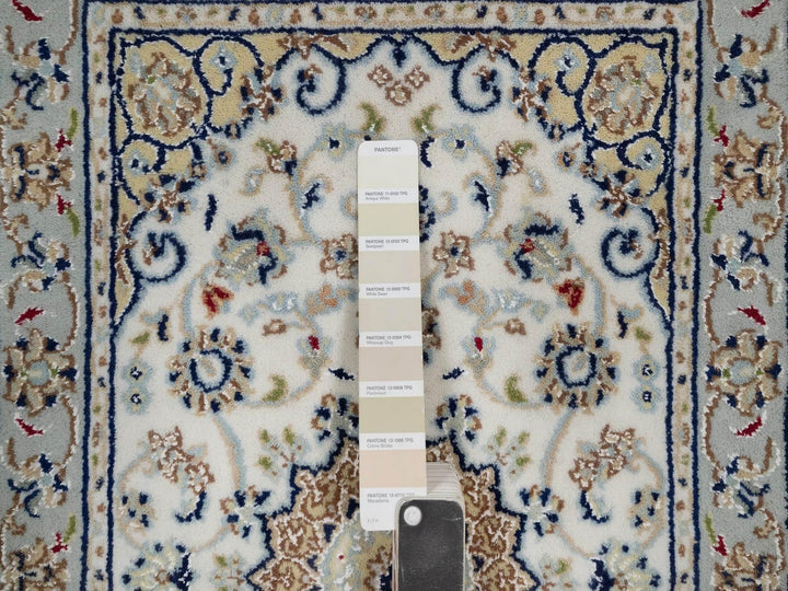 2'1" x 3'3" New Hand Knotted Ivory Wool & Silk Rectangle Oriental Rug - MOA10292124