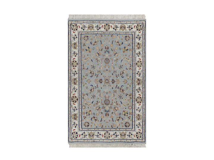 2'0" x 3'3" New Hand Knotted Blue Wool & Silk Rectangle Oriental Rug - MOA10292125