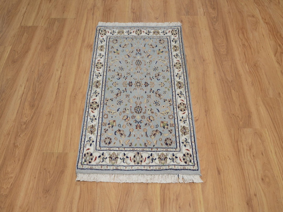 2'0" x 3'3" New Hand Knotted Blue Wool & Silk Rectangle Oriental Rug - MOA10292125