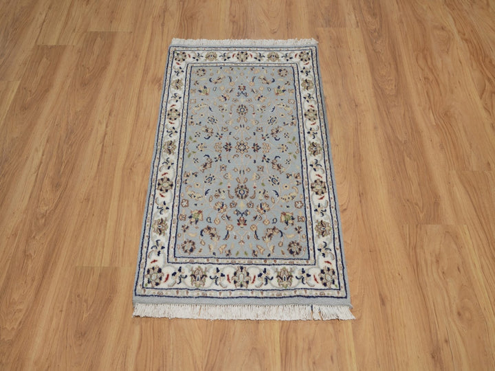 2'0" x 3'3" New Hand Knotted Blue Wool & Silk Rectangle Oriental Rug - MOA10292125