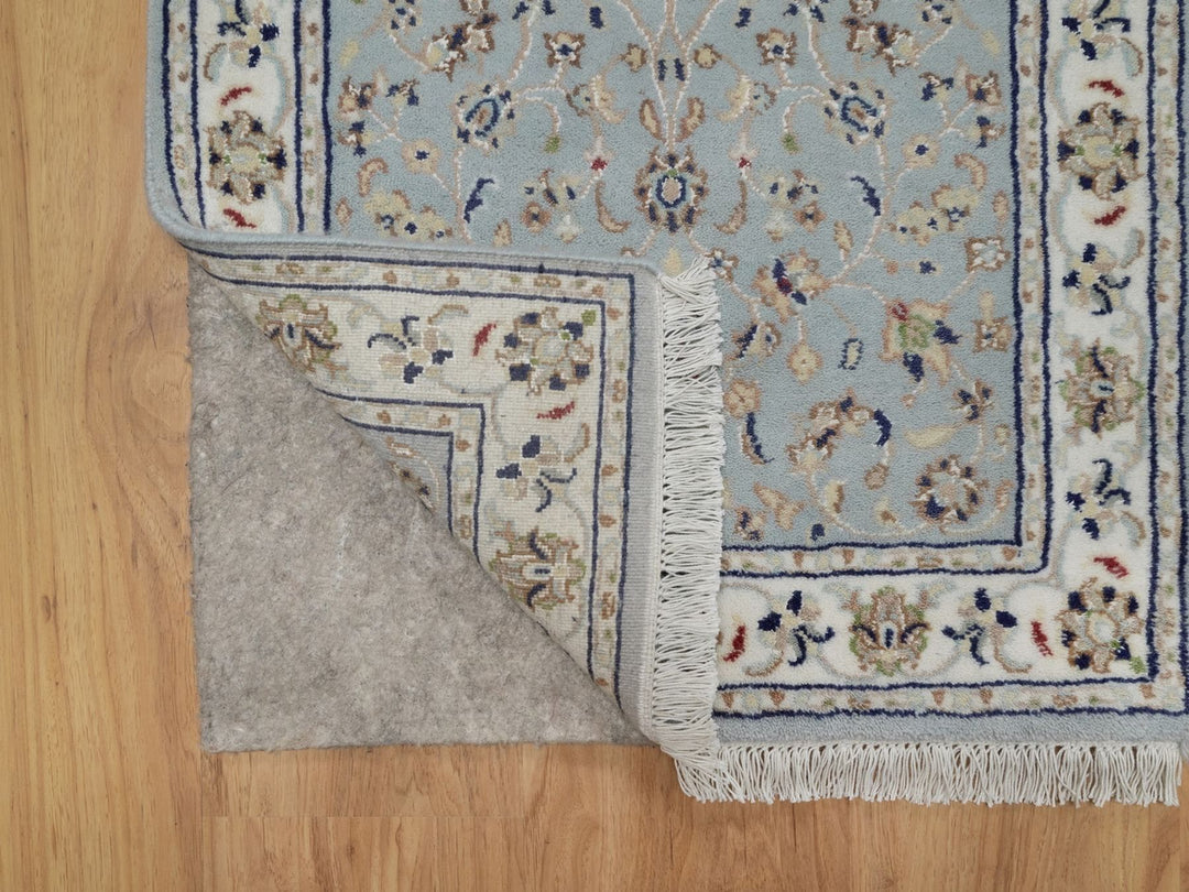 2'0" x 3'3" New Hand Knotted Blue Wool & Silk Rectangle Oriental Rug - MOA10292125