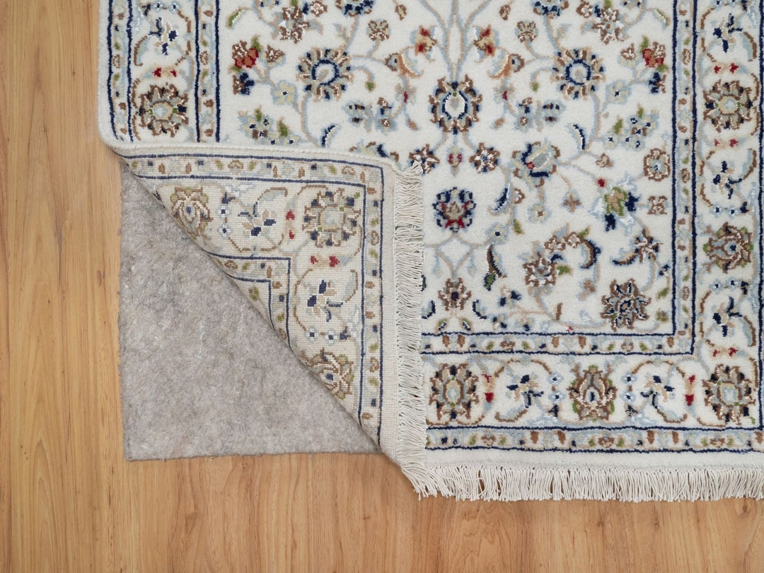 2'6" x 21'5" New Hand Knotted Ivory Wool & Silk Runner Oriental Rug - MOA10292129