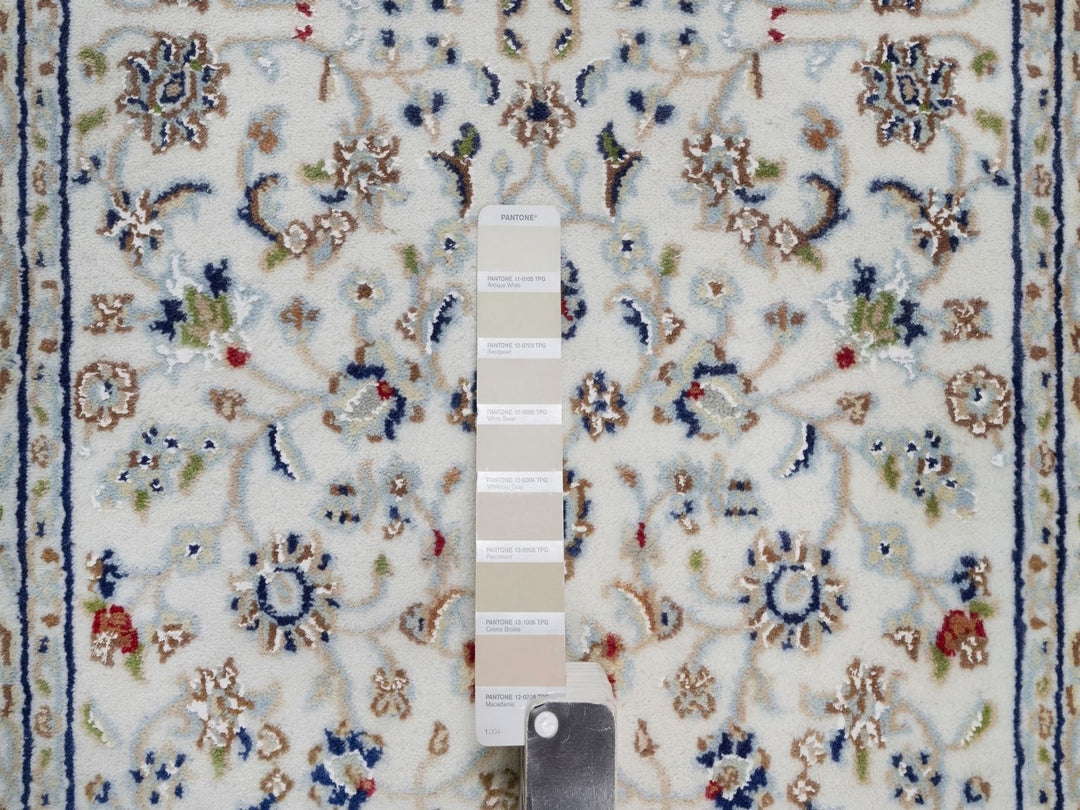 2'6" x 21'5" New Hand Knotted Ivory Wool & Silk Runner Oriental Rug - MOA10292129