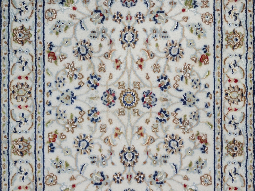 2'6" x 21'5" New Hand Knotted Ivory Wool & Silk Runner Oriental Rug - MOA10292129