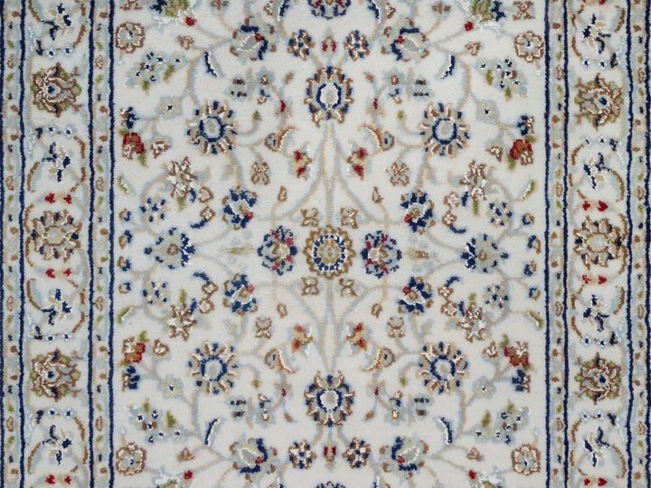 2'6" x 21'5" New Hand Knotted Ivory Wool & Silk Runner Oriental Rug - MOA10292129