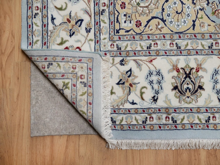 8'10" x 12'6" New Hand Knotted Blue Wool & Silk Rectangle Oriental Rug - MOA10292141