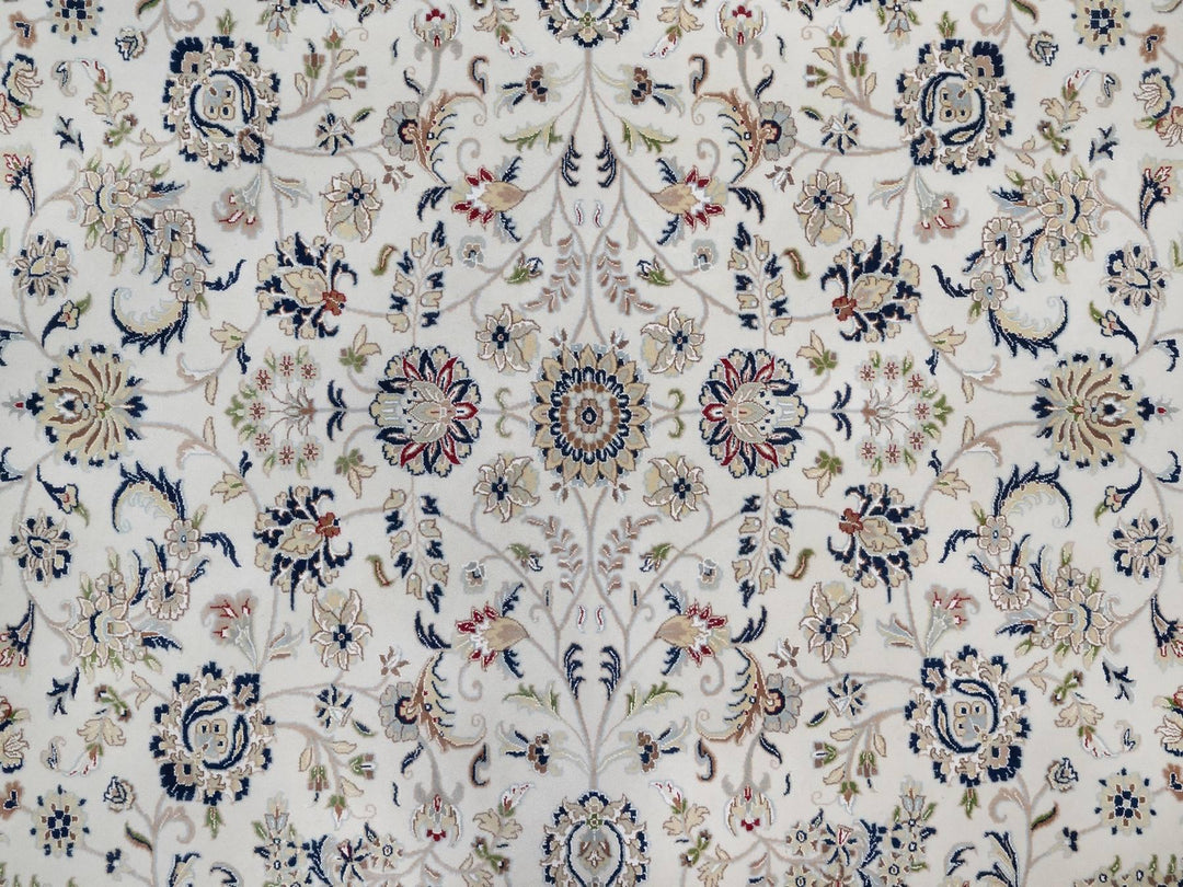 12'3" x 15'1" New Hand Knotted Ivory Wool & Silk Rectangle Oriental Rug - MOA10292142