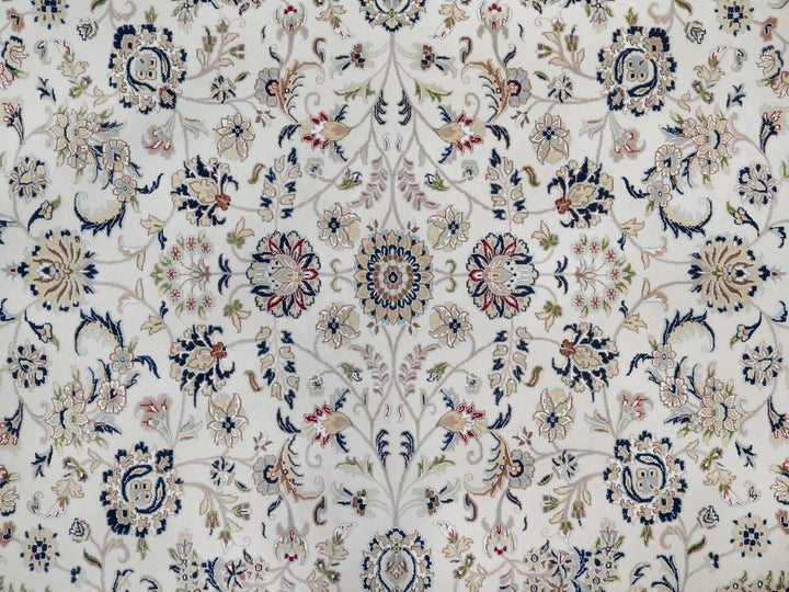 12'3" x 15'1" New Hand Knotted Ivory Wool & Silk Rectangle Oriental Rug - MOA10292142