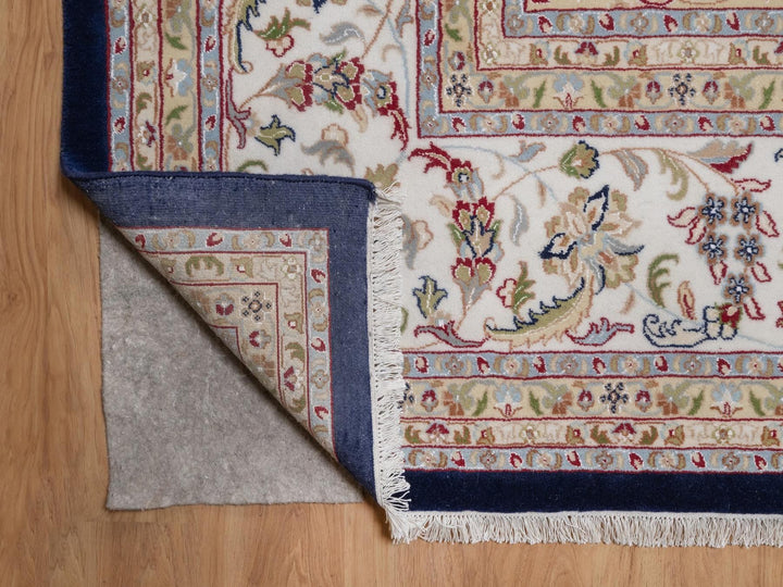 11'7" x 15'7" New Hand Knotted Blue Wool & Silk Rectangle Oriental Rug - MOA10292143