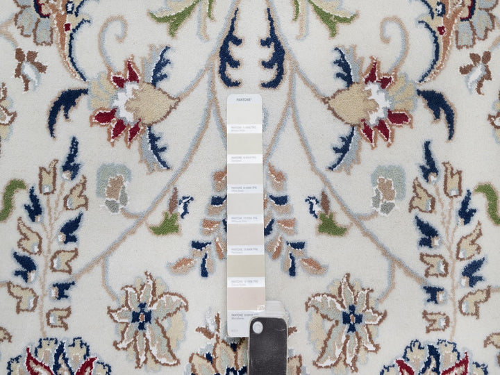 9'7" x 14'0" New Hand Knotted Ivory Wool & Silk Rectangle Oriental Rug - MOA10292144