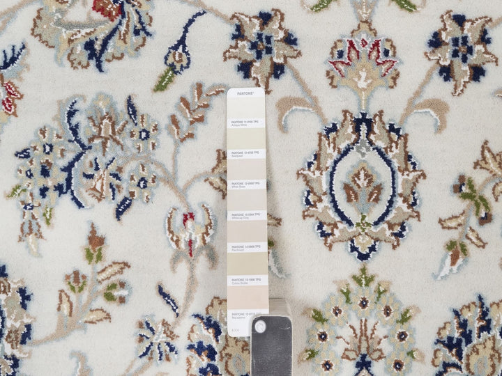 7'10" x 10'0" New Hand Knotted Ivory Wool & Silk Rectangle Oriental Rug - MOA10292145