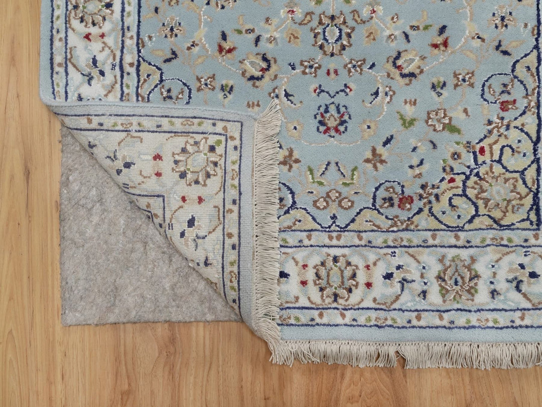 2'9" x 12'2" New Hand Knotted Blue Wool & Silk Runner Oriental Rug - MOA10292146