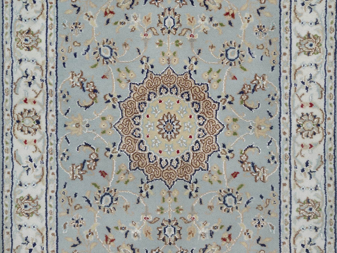 2'9" x 12'2" New Hand Knotted Blue Wool & Silk Runner Oriental Rug - MOA10292146