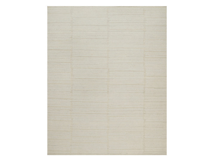 8'1" x 10'1" New Hand Knotted Ivory Wool Rectangle Oriental Rug - MOA10292147