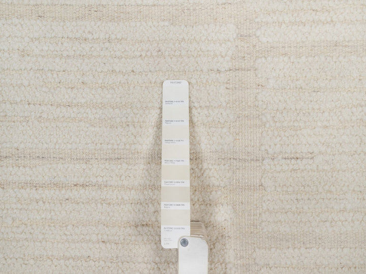 8'1" x 10'1" New Hand Knotted Ivory Wool Rectangle Oriental Rug - MOA10292147