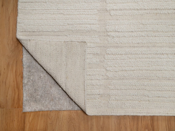 8'1" x 10'0" New Hand Knotted Ivory Wool Rectangle Oriental Rug - MOA10292148