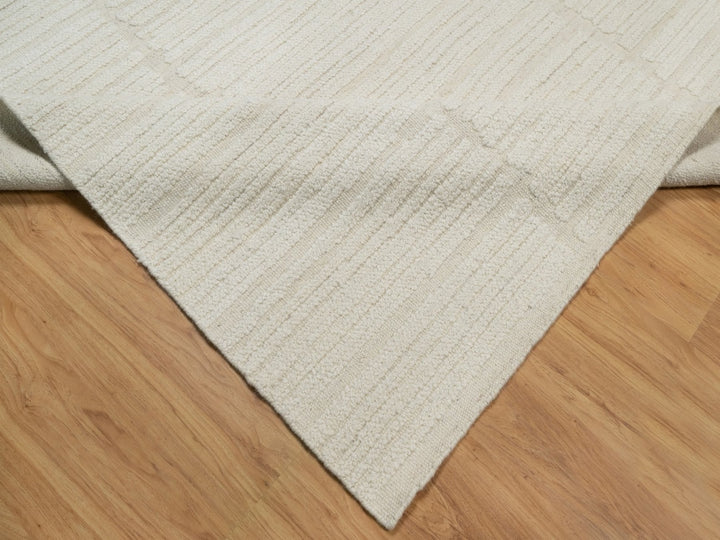 9'1" x 12'3" New Hand Knotted Ivory Wool Rectangle Oriental Rug - MOA10292149