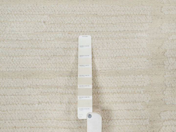 9'1" x 12'3" New Hand Knotted Ivory Wool Rectangle Oriental Rug - MOA10292149