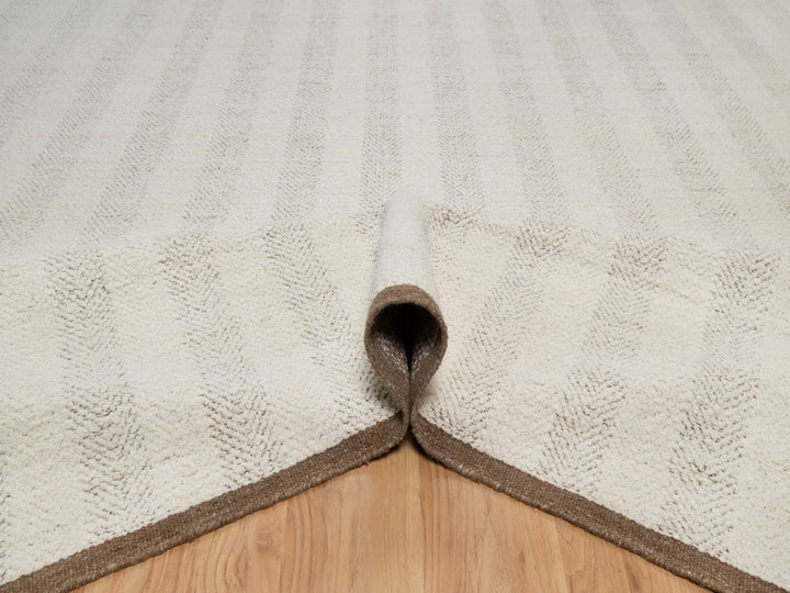 10'0" x 14'0" New Hand Knotted Ivory Wool Rectangle Oriental Rug - MOA10292151