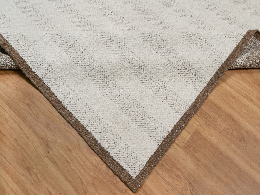 10'0" x 14'0" New Hand Knotted Ivory Wool Rectangle Oriental Rug - MOA10292151