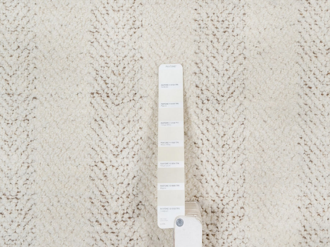 10'0" x 14'0" New Hand Knotted Ivory Wool Rectangle Oriental Rug - MOA10292151