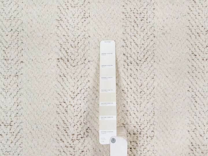 10'0" x 14'0" New Hand Knotted Ivory Wool Rectangle Oriental Rug - MOA10292151