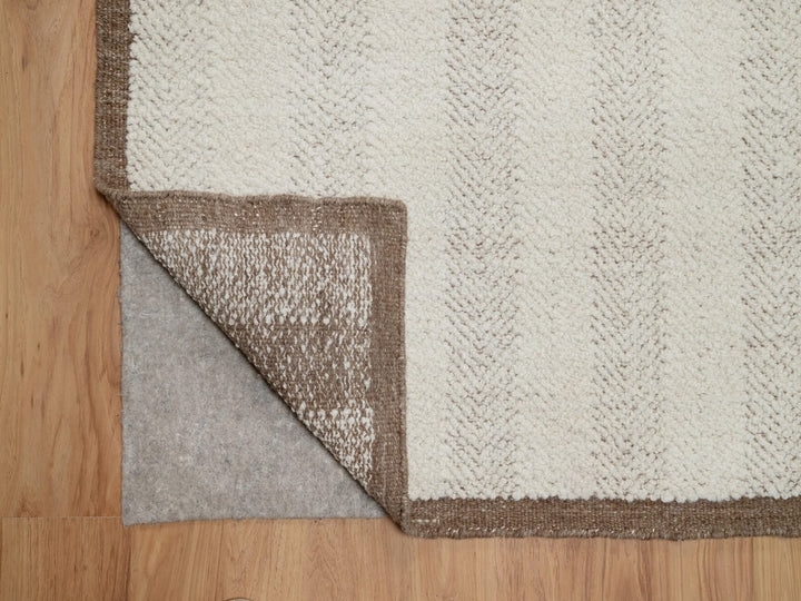 8'1" x 10'0" New Hand Knotted Ivory Wool Rectangle Oriental Rug - MOA10292153