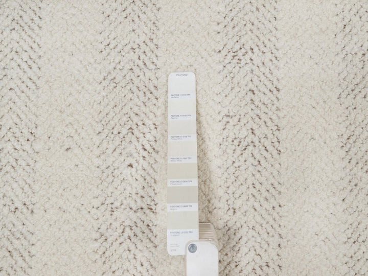 8'1" x 10'0" New Hand Knotted Ivory Wool Rectangle Oriental Rug - MOA10292153