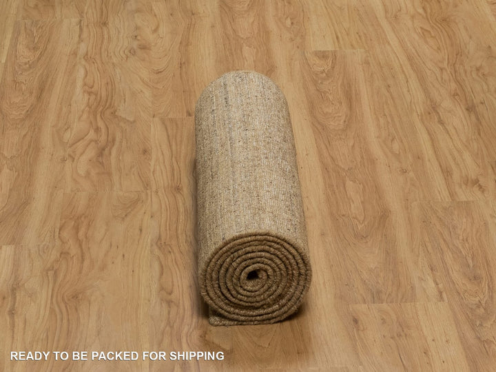 2'5" x 10'0" New Hand Loomed Brown Wool Runner Oriental Rug - MOA10292154