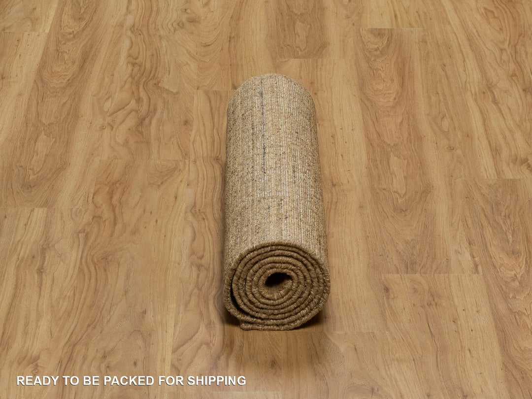 2'5" x 8'0" New Hand Loomed Brown Wool Runner Oriental Rug - MOA10292156