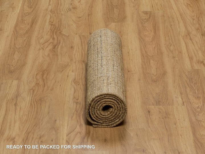 2'5" x 8'0" New Hand Loomed Brown Wool Runner Oriental Rug - MOA10292156