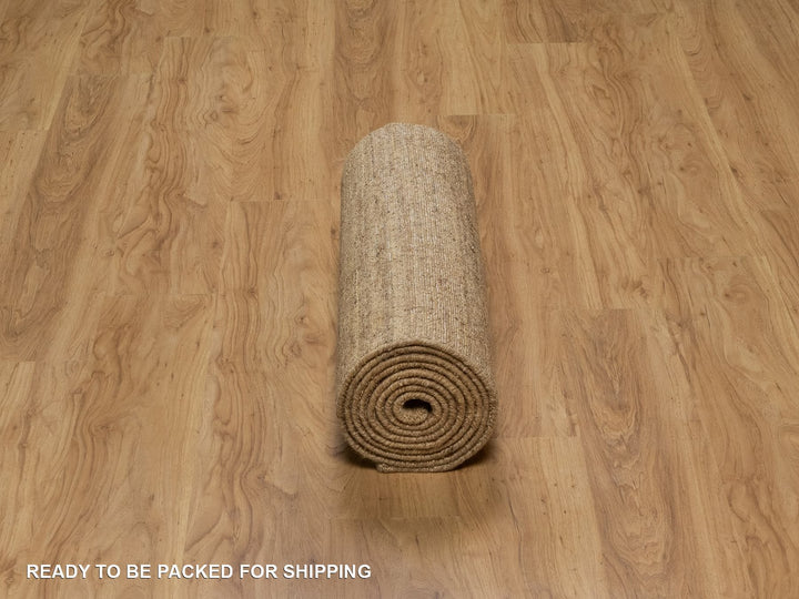 2'6" x 12'0" New Hand Loomed Brown Wool Runner Oriental Rug - MOA10292158