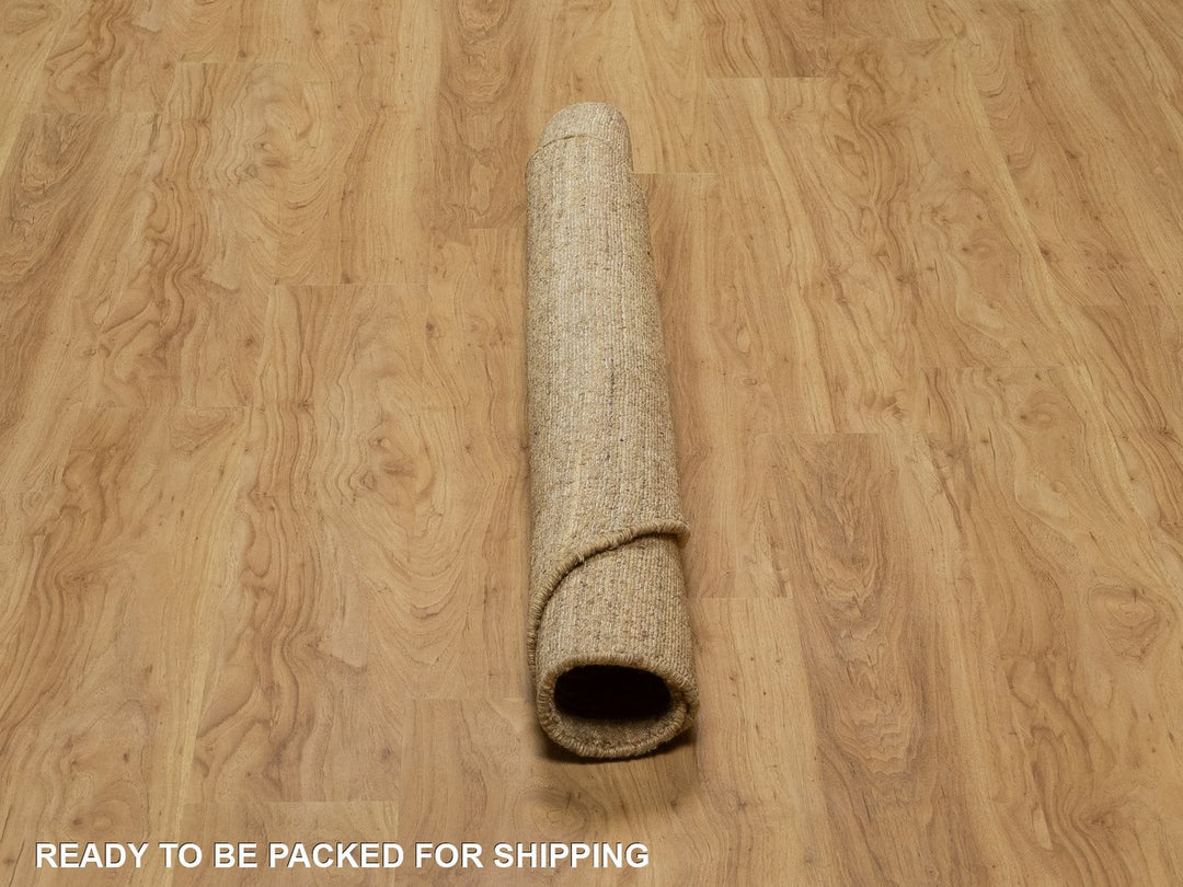 5'0" x 5'0" New Hand Loomed Brown Wool Round Oriental Rug - MOA10292160