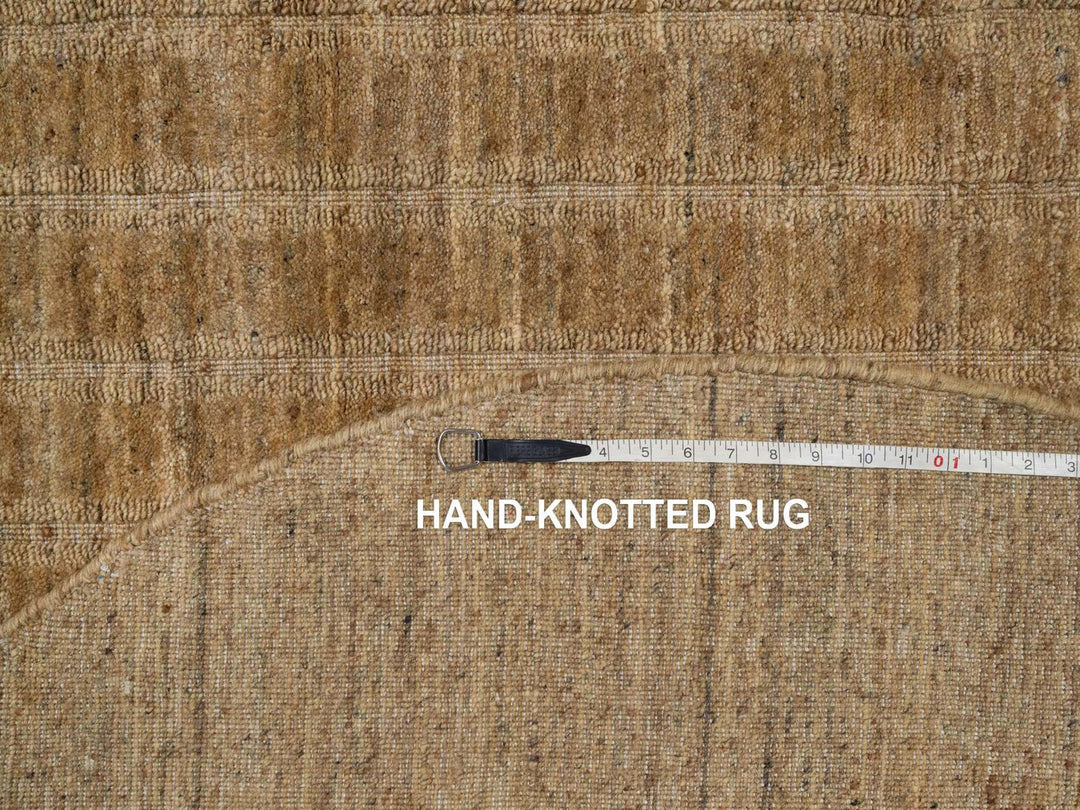 5'0" x 5'0" New Hand Loomed Brown Wool Round Oriental Rug - MOA10292160