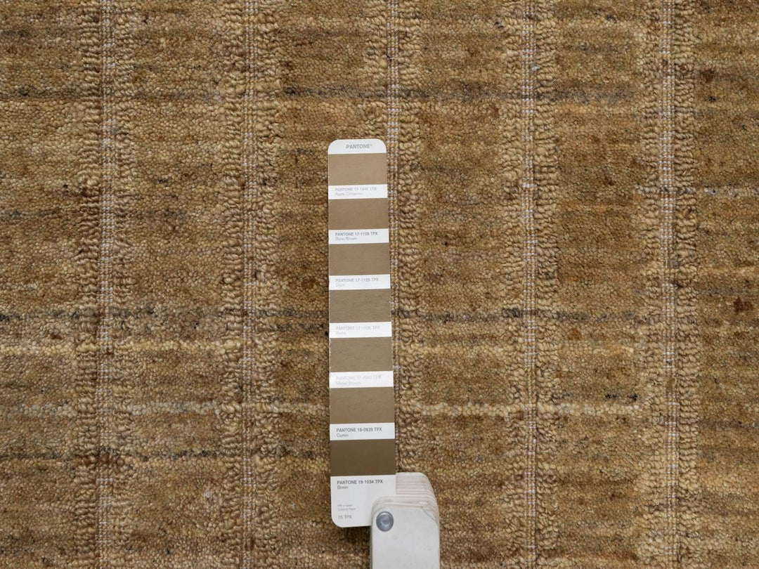 2'8" x 12'0" New Hand Loomed Brown Wool Runner Oriental Rug - MOA10292161